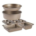 thumbnail image 1 of Unique Bargains Nonstick Bakeware Set Baking Pans Set Gold 5 Pcs, 1 of 6