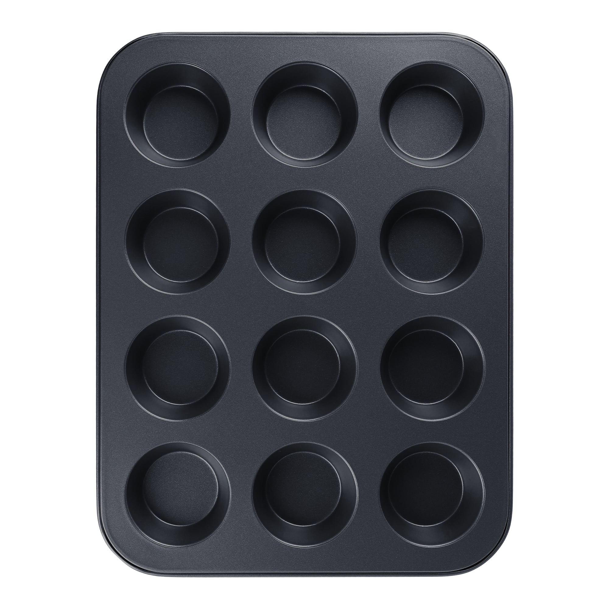 Unique Bargains Nonstick Cupcake Pan with 6 Cups Black 13.2*13.2*1.1in