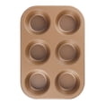 thumbnail image 1 of Unique Bargains Nonstick Cupcake Pan with 6 Cups Gold 10.4*10.4*1.2in, 1 of 6