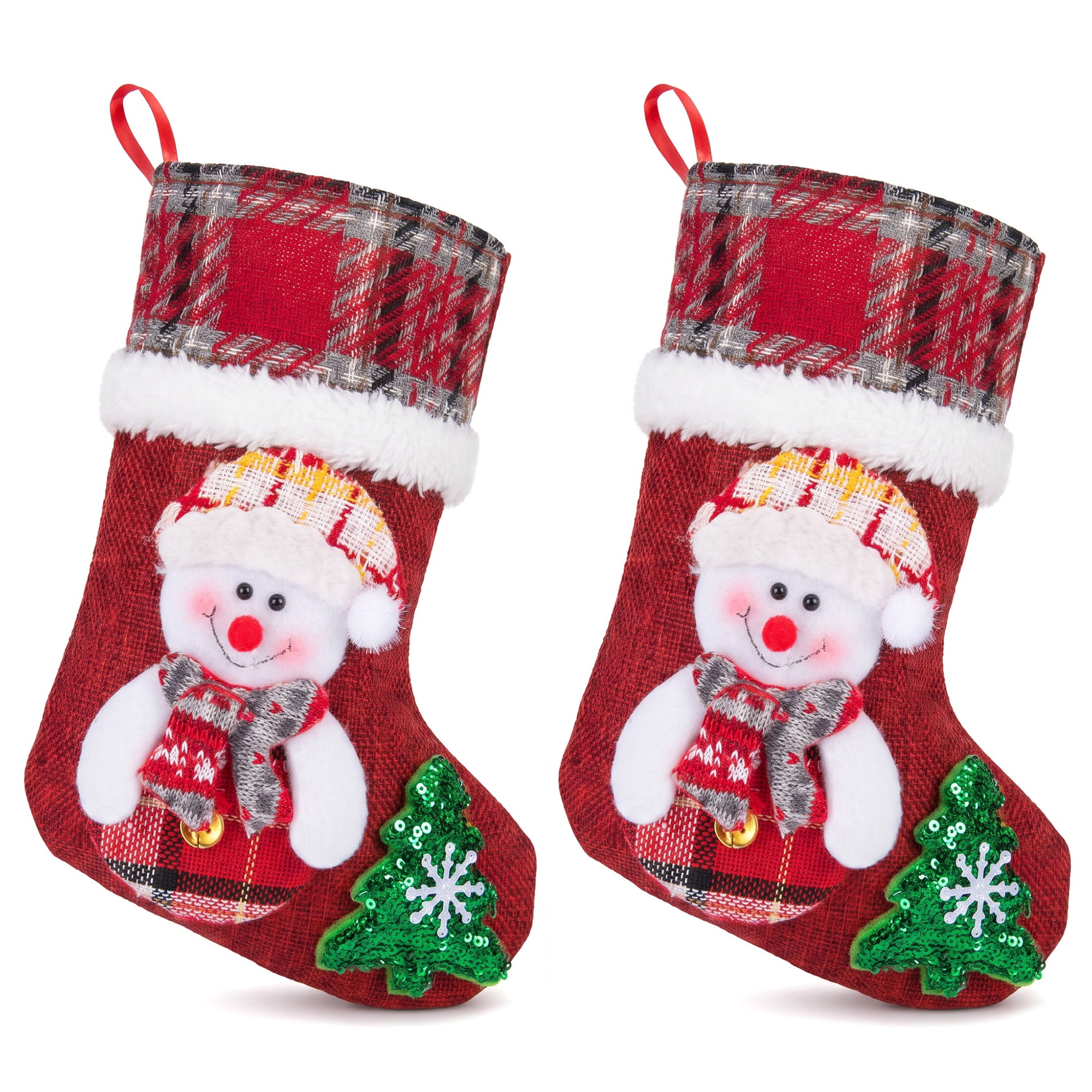 Unique Bargains Novelty Cartoon Christmas Stockings Assorted Garland Accent Red Snowman 8"