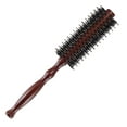 thumbnail image 1 of Unique Bargains Nylon Bristle Round Curling Hair Ruled Comb Wood Handle Brown S 10 Row, 1 of 7