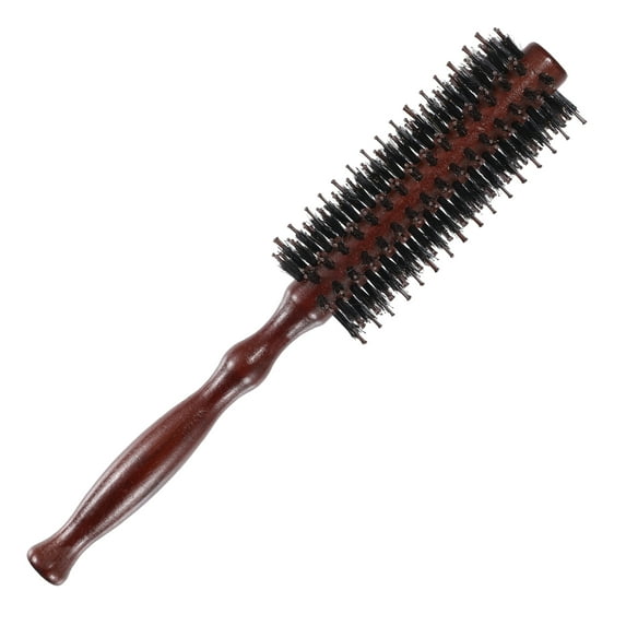 Unique Bargains Nylon Bristle Round Curling Hair Ruled Comb Wood Handle Brown S 10 Row