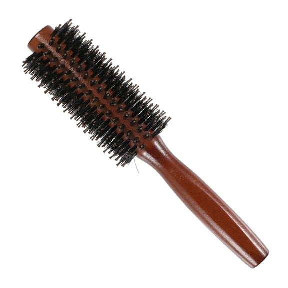 Unique Bargains Nylon Bristle Round Curling Hair Ruled Comb for Hair Drying Styling Brown 10 Row 8.66" L
