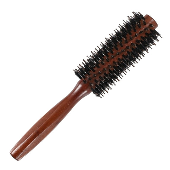 Unique Bargains Nylon Bristle Round Curling Hair Twill Comb Soft Brown M Size 12 Row 8.66"