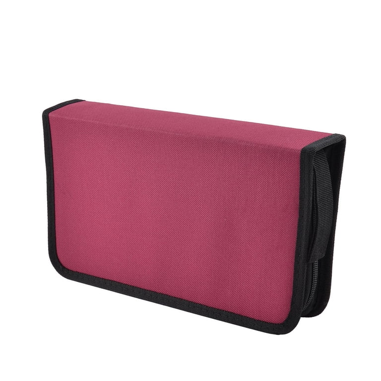 Unique Bargains Nylon Closure Double Sided 80 Capacity CD Bag