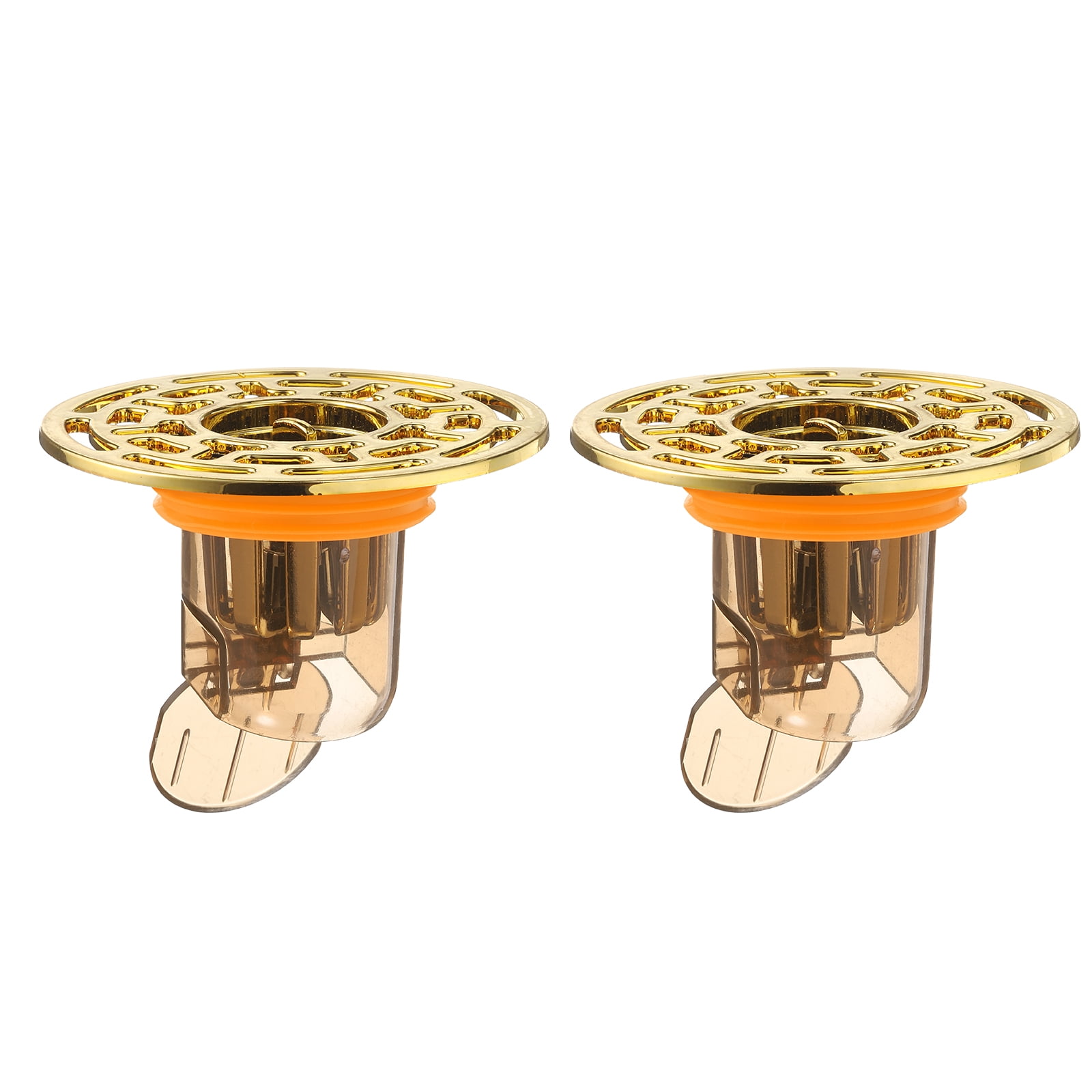 Unique Bargains Odor-Proof Shower Drain Backflow Preventer Gold / Clear / Orange