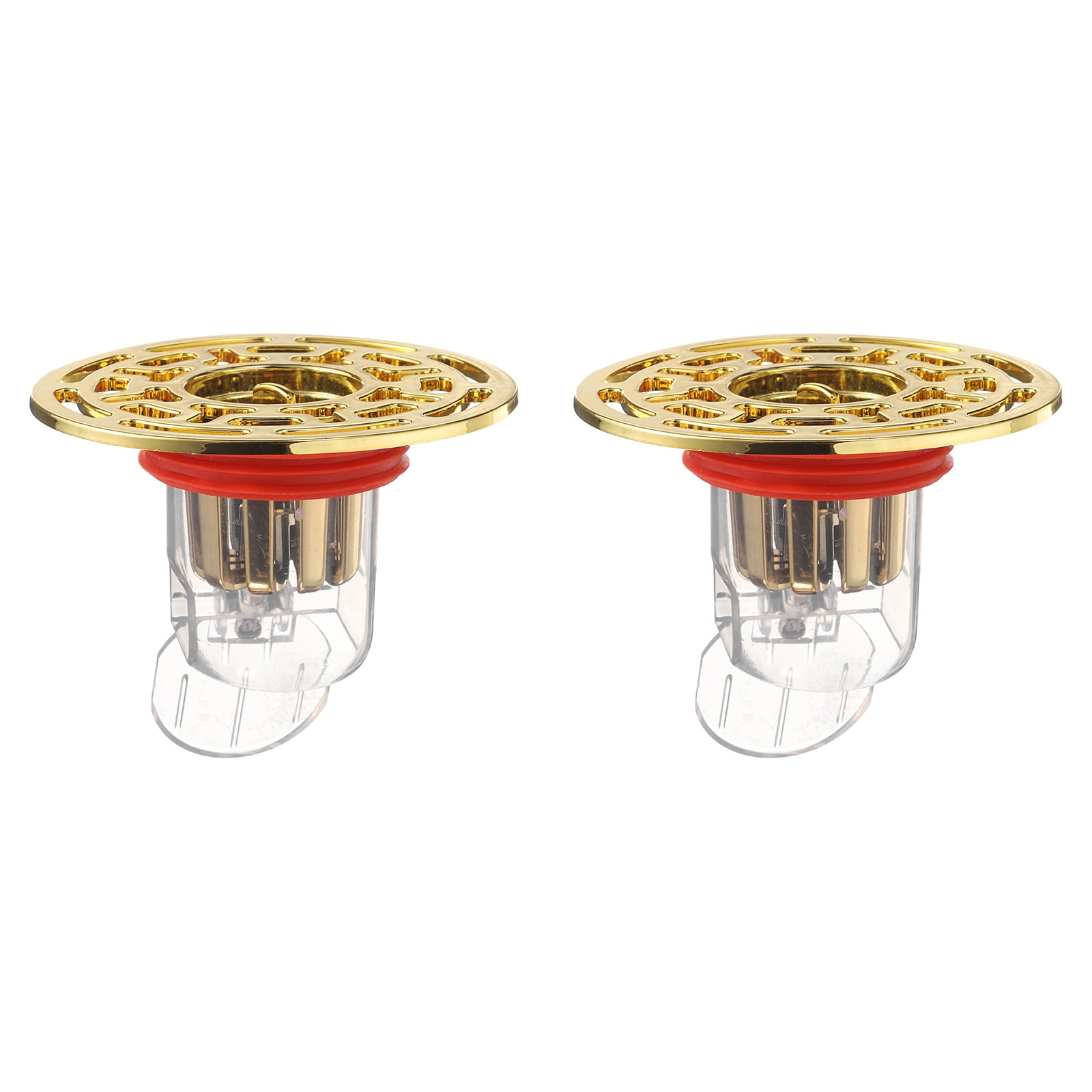 Unique Bargains Odor-Proof Shower Drain Backflow Preventer Gold / Clear