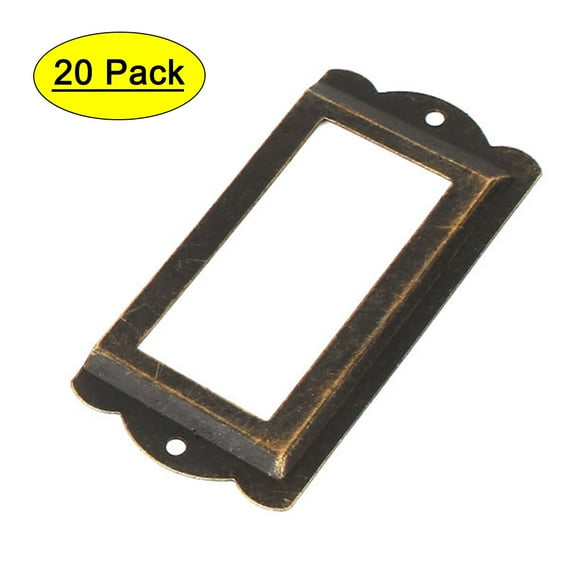 Unique Bargains Office Library 85 x 42mm File Drawer Tag Label Holder Bronze Tone 20Pcs