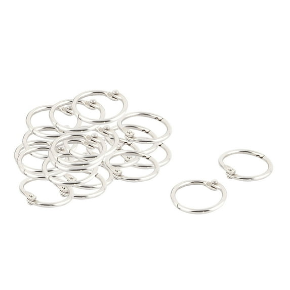 Unique Bargains Office Metal Scrapbooking Book Loose Leaf Binder Ring Clip Keychain 20pcs