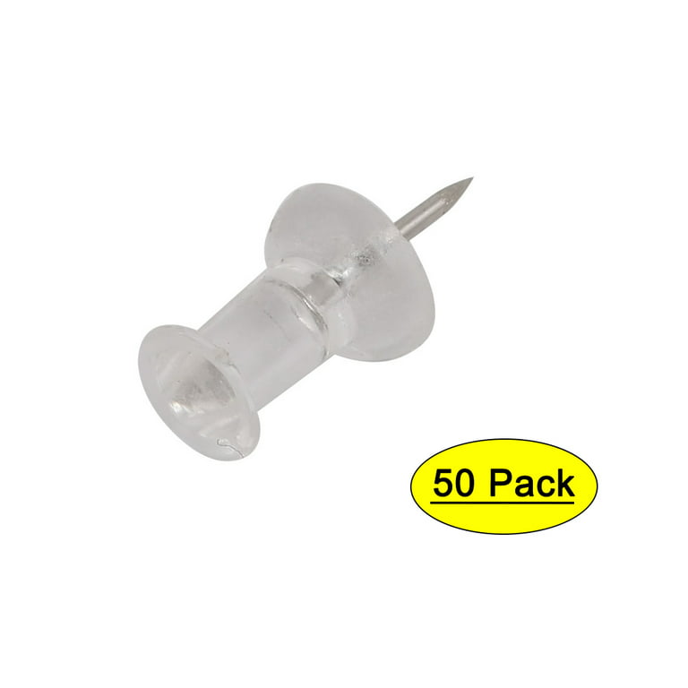 Unique Bargains Office Plastic Head Metal Point Stationary Thumb Tack Push  Pin Clips 50pcs