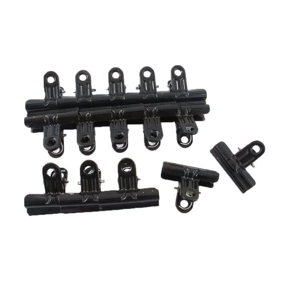 Unique Bargains Office Round Metal Paper Documents Binder Clips Black 48mm Width 15pcs