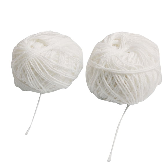 Unique Bargains Office White Binding Sewing Cotton Twine String 34M 111Ft 2 Pcs