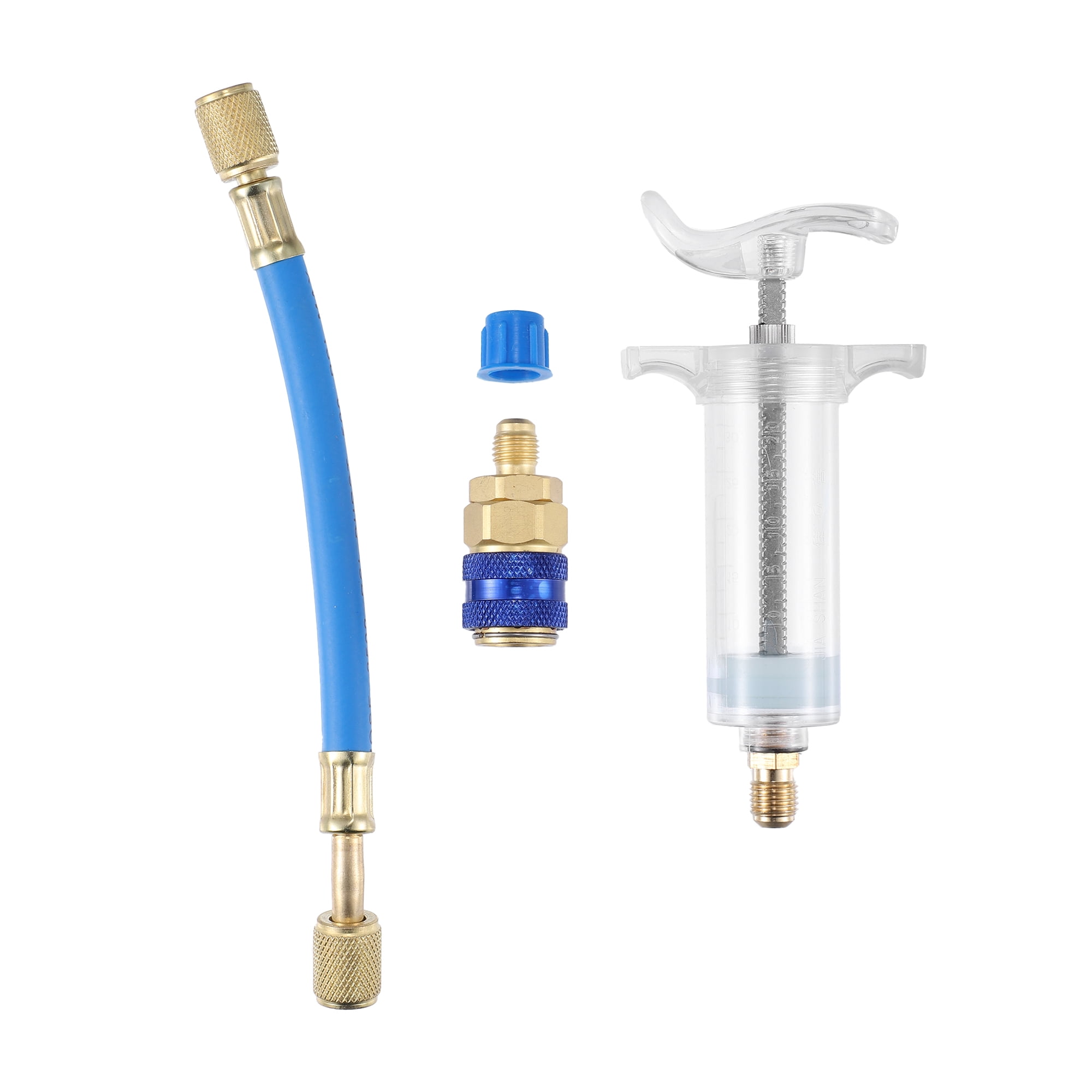 Unique Bargains Oil Dye Injectors Kit 30ml Hand Push Compressor Manual AC Injector