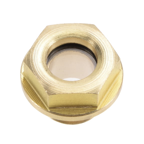 Unique Bargains Oil Liquid Level Gauge Sight Glass M14x1.5mm Male Threaded Brass with O-Ring Yellow