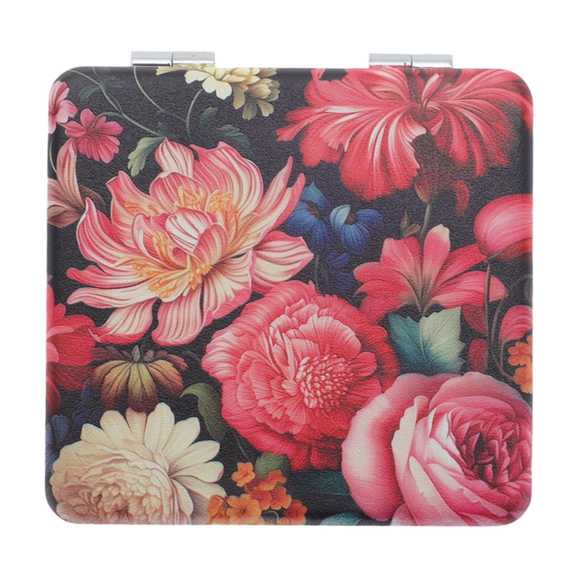 Unique Bargains Oil Painting Flowers Makeup Mirror Assorted Color 1 Pc