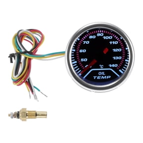 Unique Bargains Oil Temp Temperature Gauge Meter Kit Chrome Plating Engine Temp Gauge 2" 52mm Colorful 40Degrees Celsius-140Degrees Celsius
