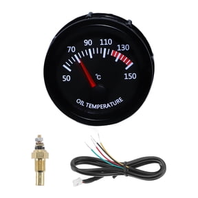 Unique Bargains Oil Temp Temperature Gauge Meter Kit Chrome Plating Engine Temp Gauge 2" 52mm Colorful 40Degrees Celsius-140Degrees Celsius