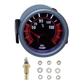 Unique Bargains Oil Temp Temperature Gauge Meter Kit Chrome Plating Engine Temp Gauge 2" 52mm Colorful 40Degrees Celsius-140Degrees Celsius