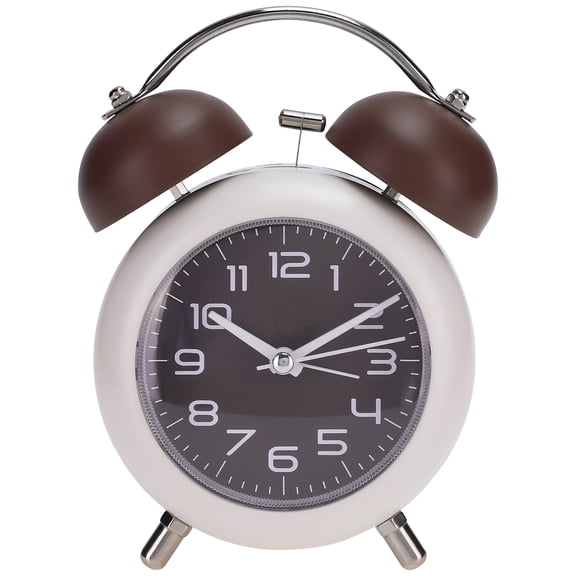 Unique Bargains Old Fashioned Circle Loud Alarm Clock Brown