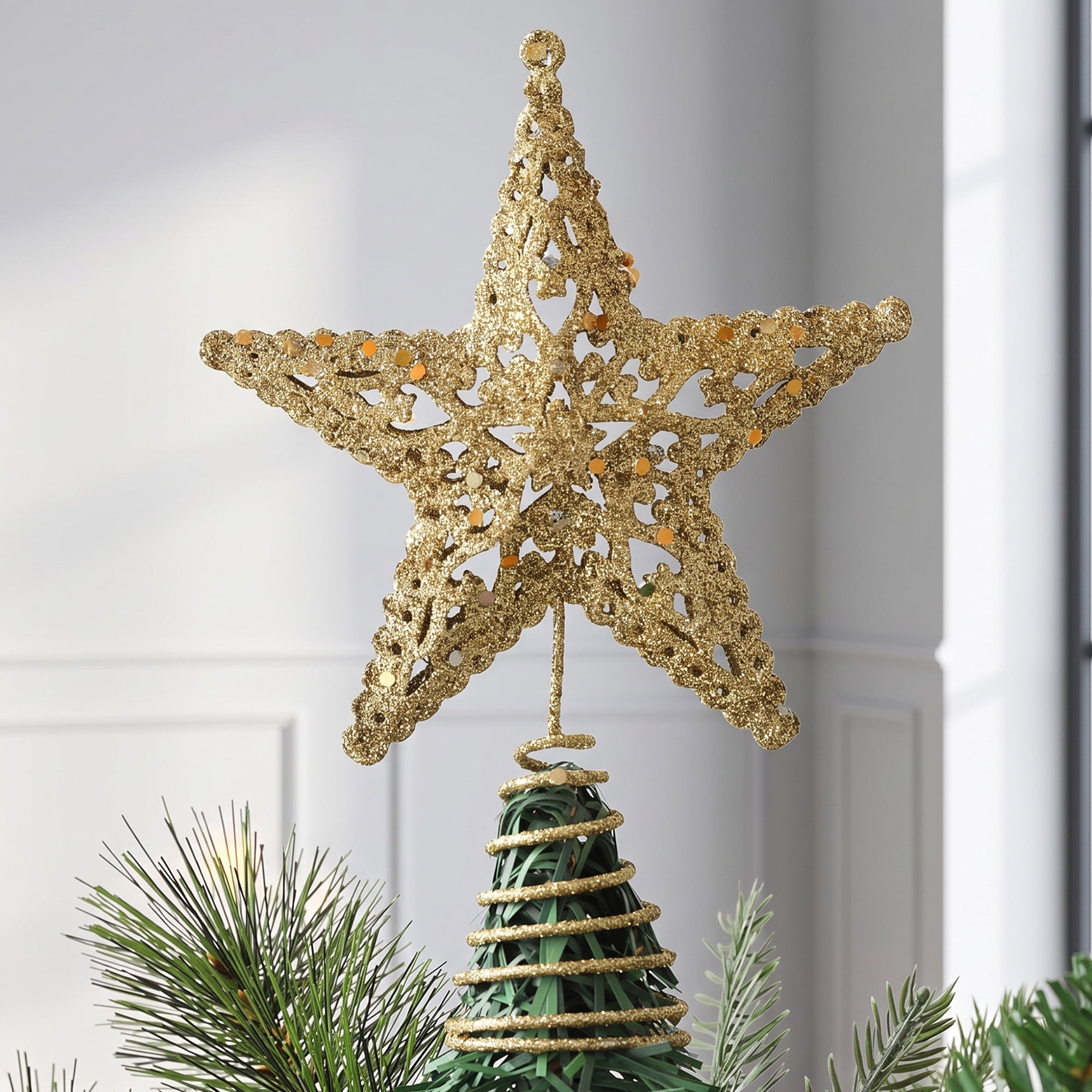 Unique Bargains Openwork Astral Sphere Adjustable Concealed Base Accent Starry Gold 6.3"