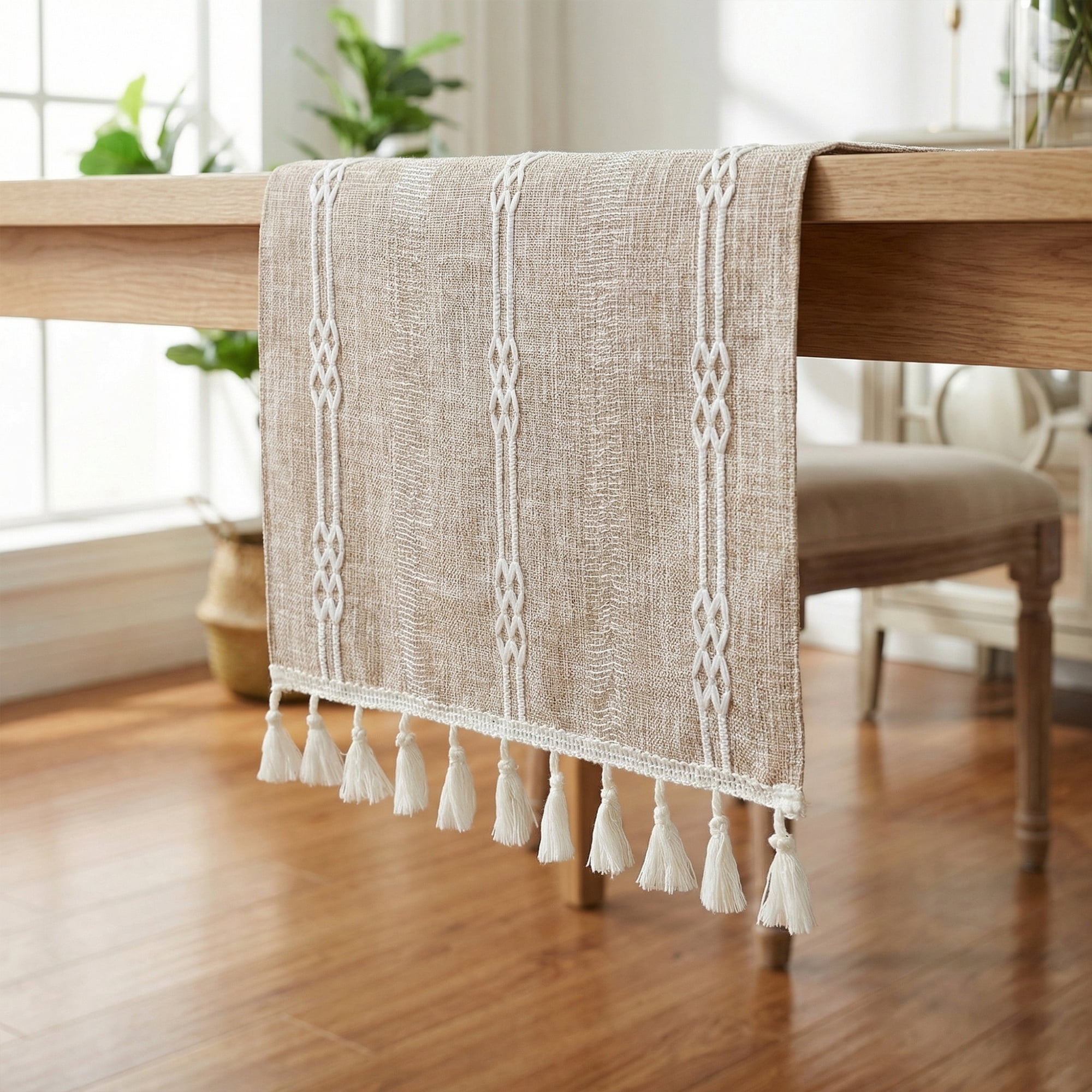Unique Bargains Openwork Polyester Runner Table Runner for Kitchen Decor Coffee 13"x63"