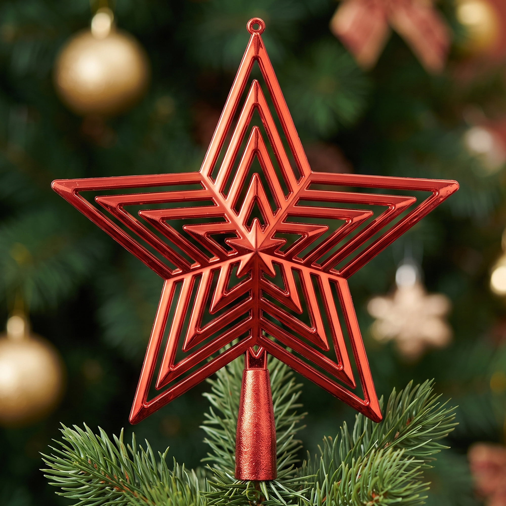 Unique Bargains Openwork Star, A Luxury Adaptable Concealed Canopy Crest Red 15cm