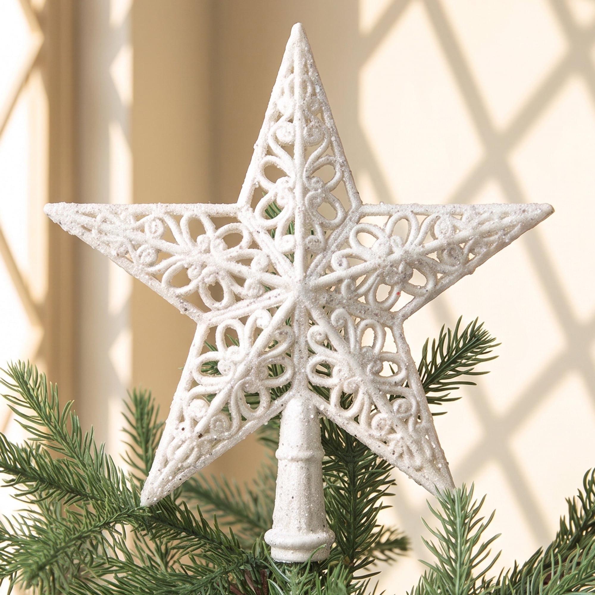 Unique Bargains Openwork Stellar Crest A Regal Crown Tree Accent Silver 8.7"