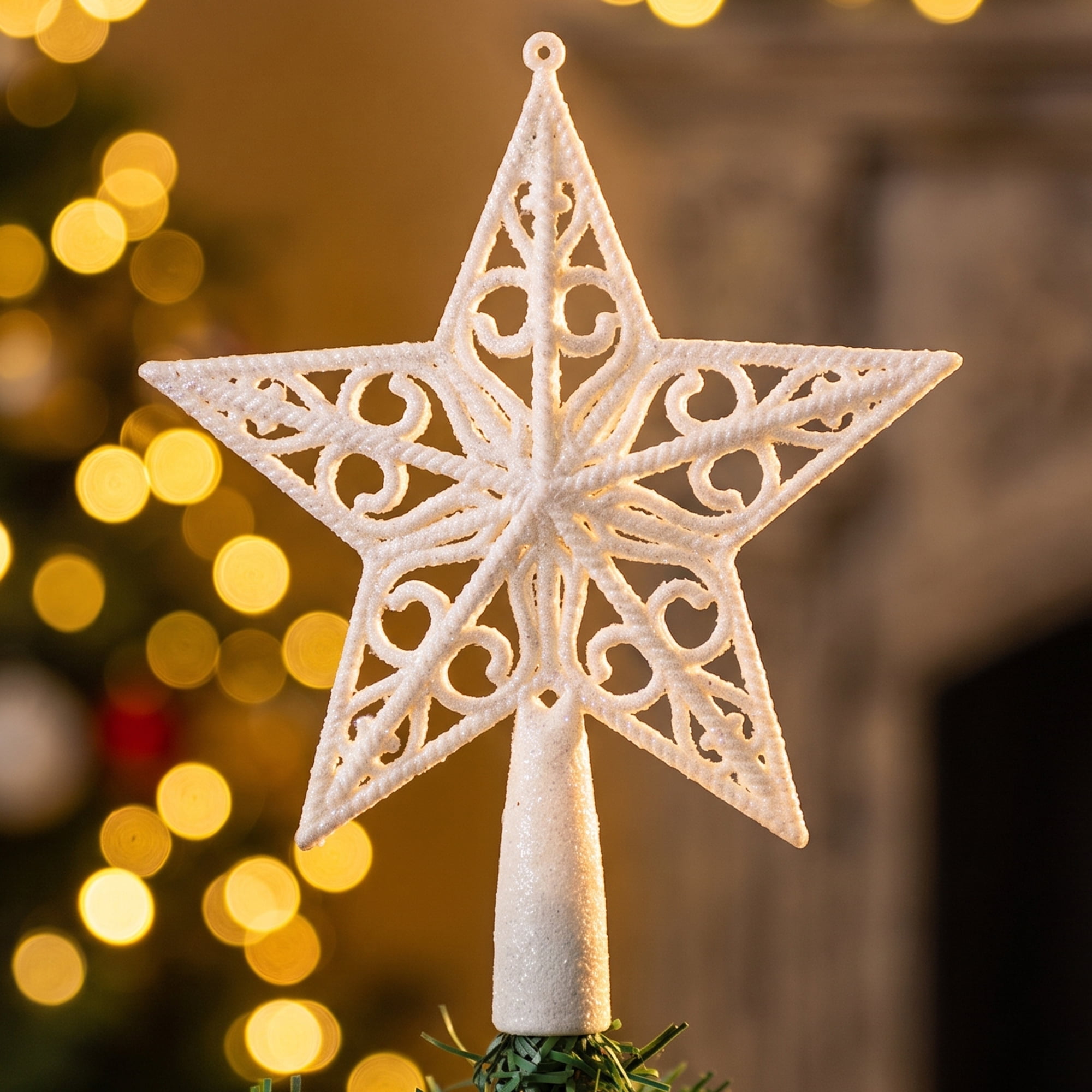 Unique Bargains Openwork Stellar Crest A Regal Crown Tree Accent White 6.3"
