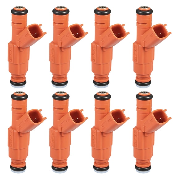 Orange Fuel Injector No.XL2Z-9F593-CA Fuel Injection Nozzle for Ford F-250 1999-2004 6.8L Orange 8 Pcs