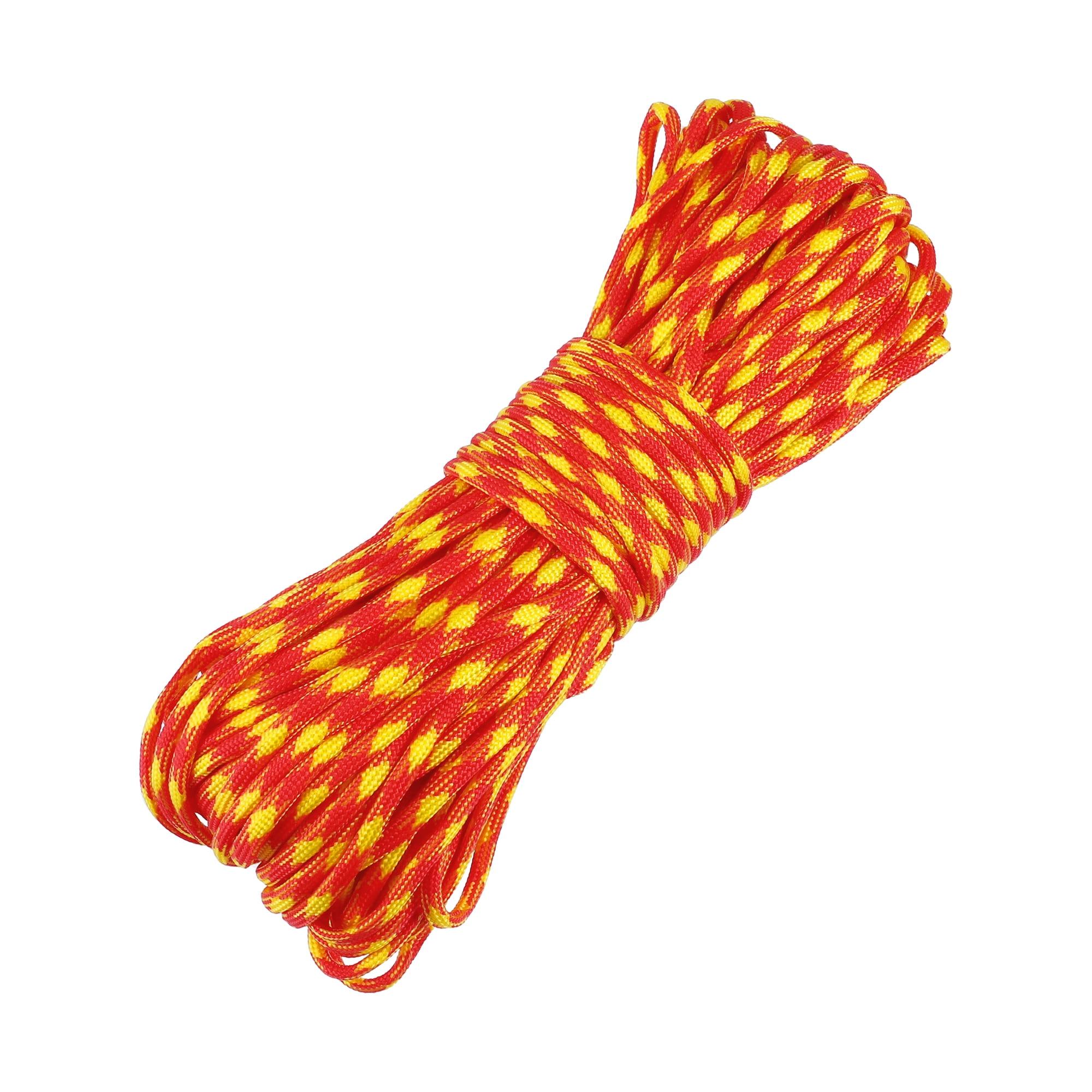 Unique Bargains Outdoor Camping Guylines Tent Rope 7 Core 4mm Paracord Red Yellow