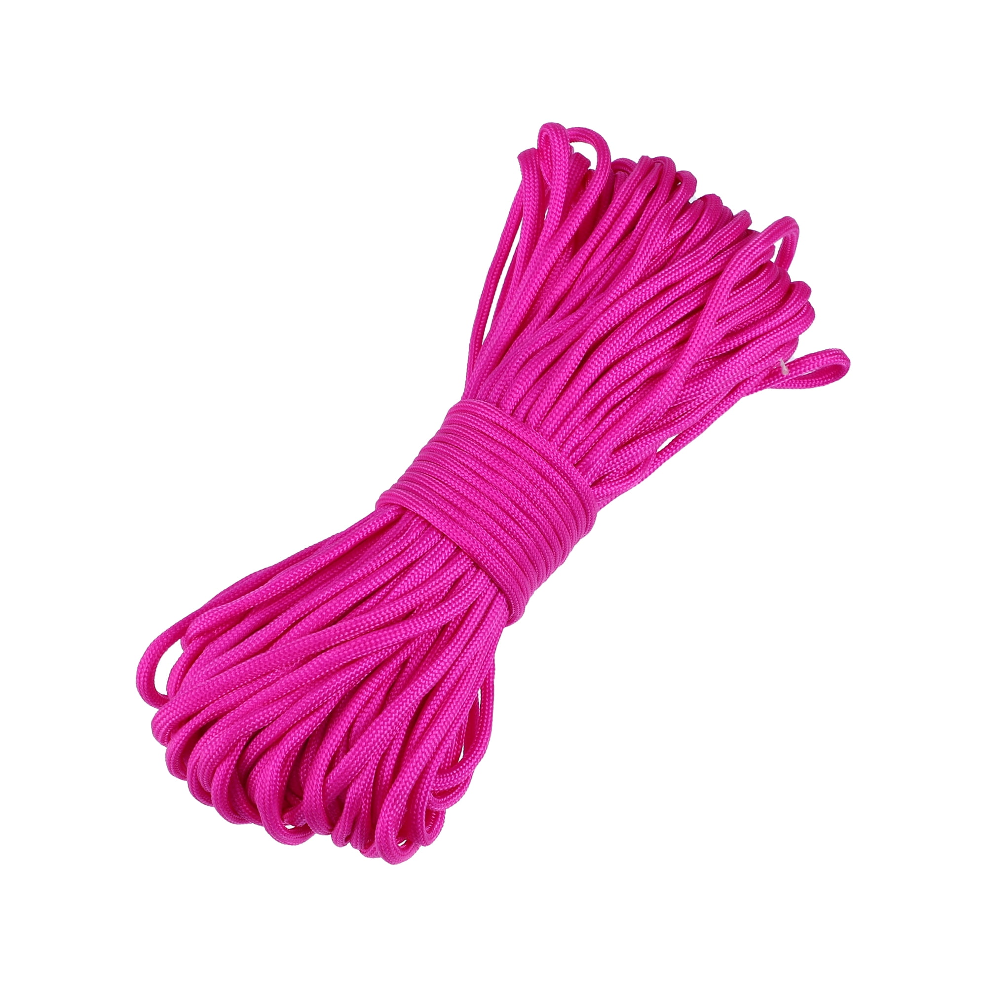 Unique Bargains Outdoor Camping Guylines Tent Rope 7 Core 4mm Paracord Rose Red