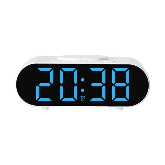 Unique Bargains Oval Alarm Clock Decorate for Bedroom Blue