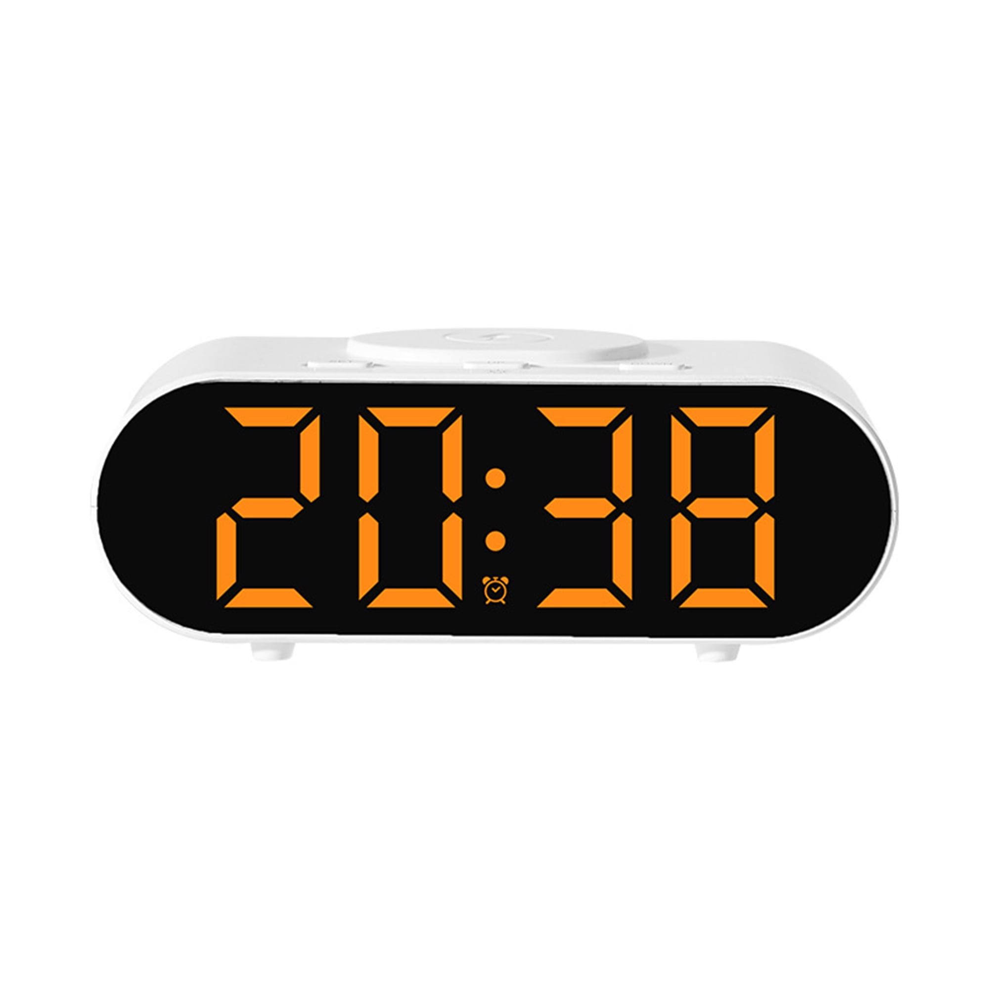 Unique Bargains Oval Alarm Clock Decorate for Bedroom Orange