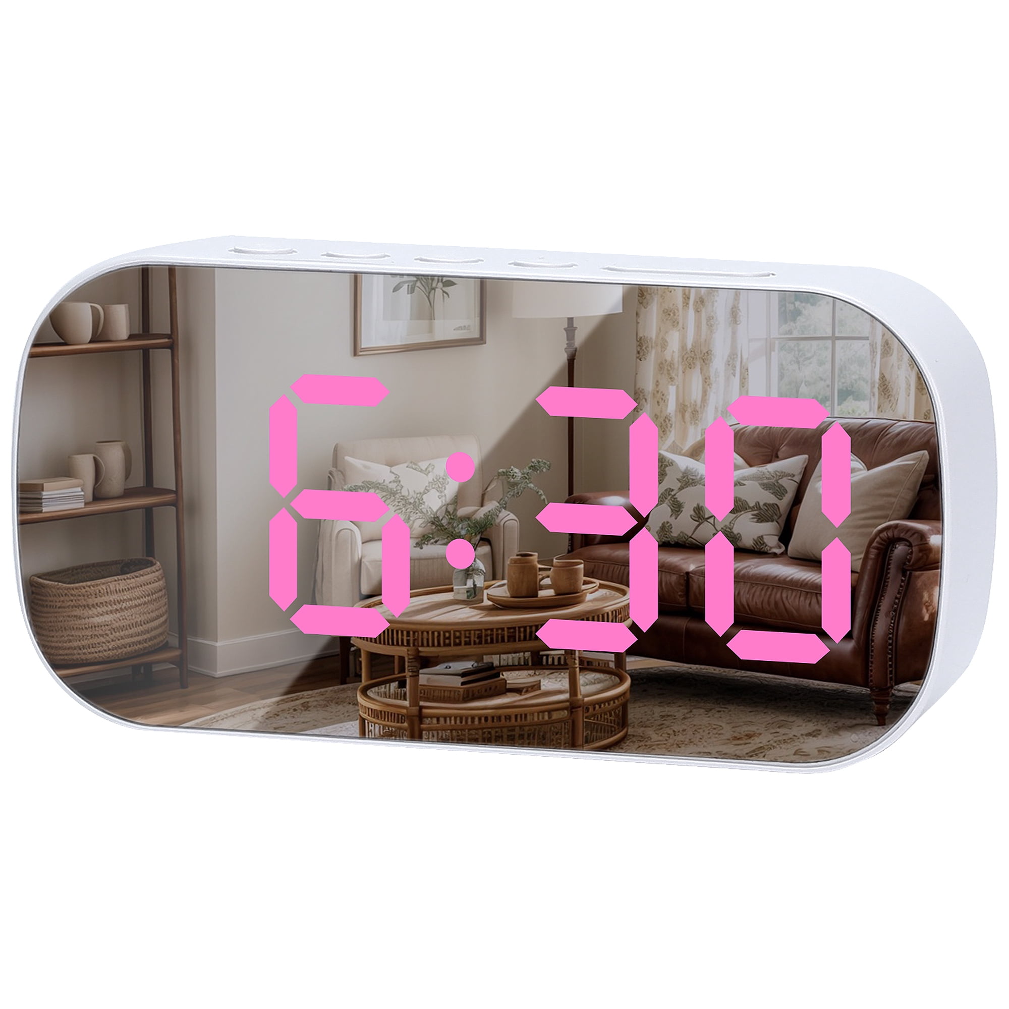 Unique Bargains Mirror Desk Clock with Big Numbers for Living Room 5.1" x 1.4" x 2.6"