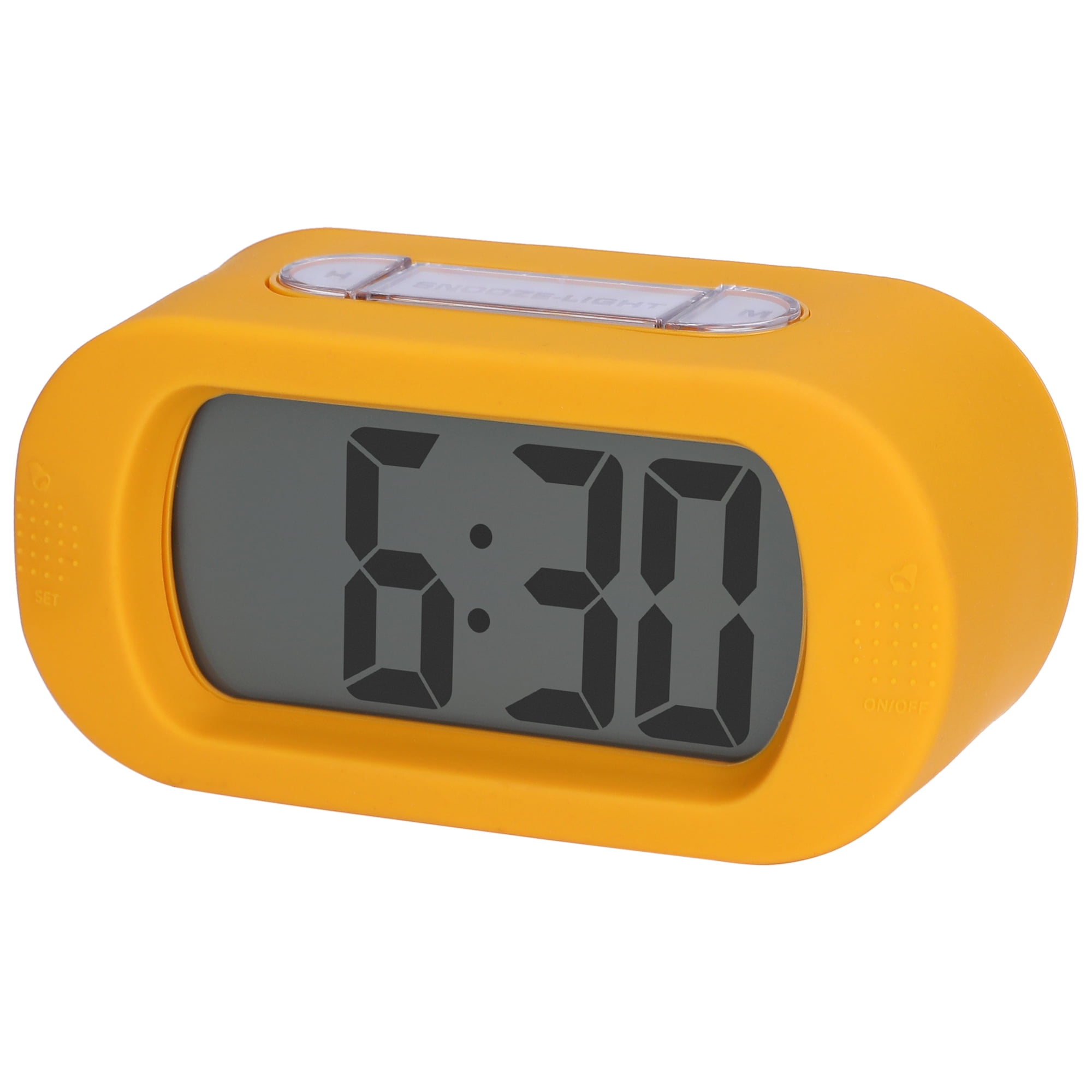 Unique Bargains Oval Digital Alarm Clock Adjustable Alarm Snooze Yellow