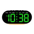 thumbnail image 1 of Unique Bargains Oval Digital Alarm Clock Bedroom Black Green, 1 of 6