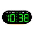 thumbnail image 1 of Unique Bargains Oval Digital Alarm Clock Bedroom White Green, 1 of 6