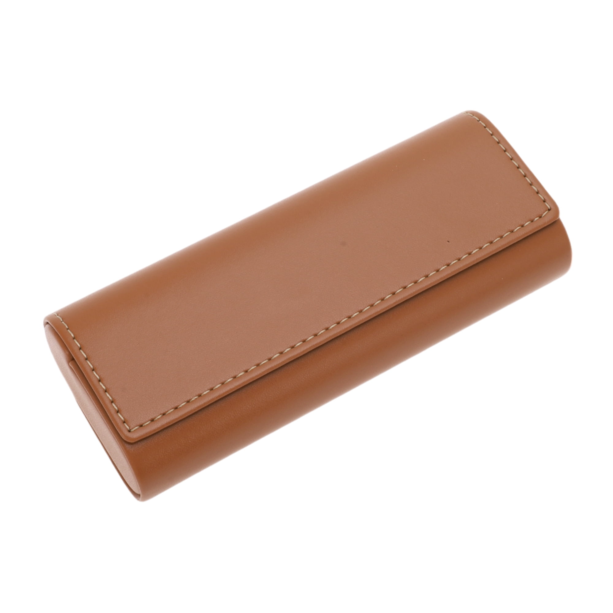 Unique Bargains Oval Eyeglasses Case Portable Eyeglasses Storage Brown
