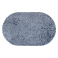 thumbnail image 1 of Unique Bargains Oval Plush Bath Mat Soft Non Slip Washable Rug Blue 20" x 32", 1 of 7