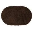thumbnail image 1 of Unique Bargains Oval Plush Bath Mat Soft Non Slip Washable Rug Brown 20" x 32", 1 of 7