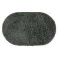 thumbnail image 1 of Unique Bargains Oval Plush Bath Mat Soft Non Slip Washable Rug Grey 16" x 24", 1 of 7