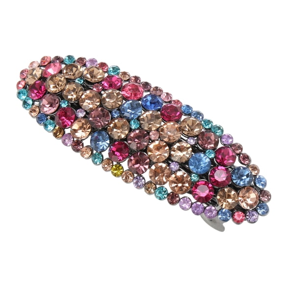 Unique Bargains Oval Rhinestone Hair Barrette All Styles Colorful