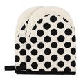 thumbnail image 1 of Unique Bargains Oven Mitts Heat Resistant Cooking Gloves Black Polka Dots 7.1x5.5inch, 1 of 6