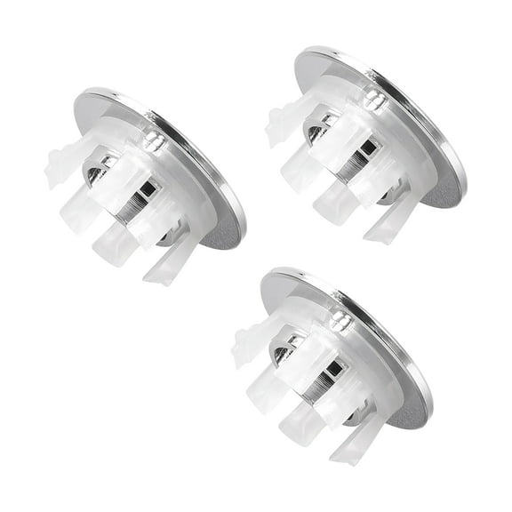 Unique Bargains Overflow Covers Plastic Electroplating Round Hole Caps Insert Spares 0.87" x 0.5" Silver 3pcs