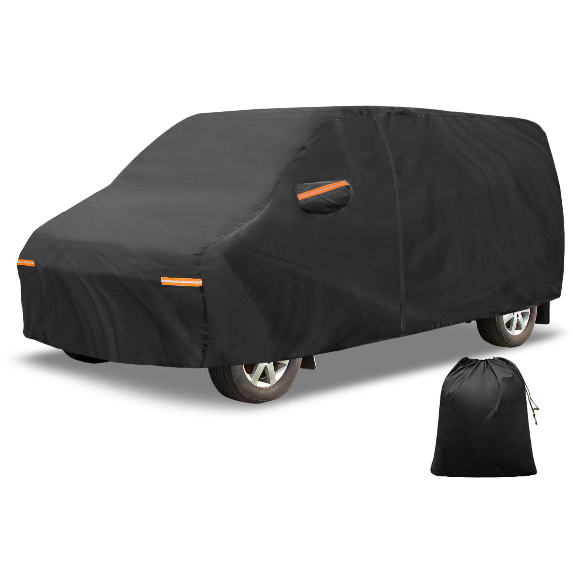 Unique Bargains 210D-PU Car Cover Black for Black ford E-Series 192.91"x75.2"x66.93"
