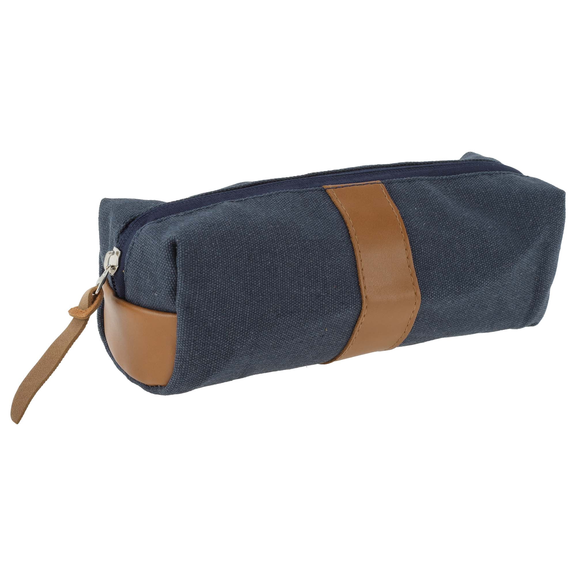 Unique Bargains Oxford Patchwork Style Aesthetic Pen Bag Organizer Dark Blue