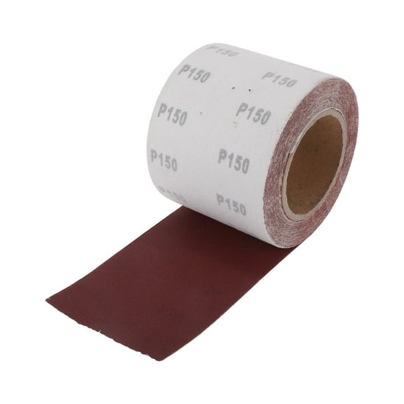 Unique Bargains P150 Long Board Sanding Paper 393.70"x3.94" Red Sanding Roll Back Velvet 1 Pc