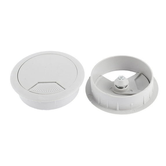 Unique Bargains PC Computer Desk Table Plastic Grommet Cable Wire Tidy Hole Cover 50mm Dia 2 Pcs