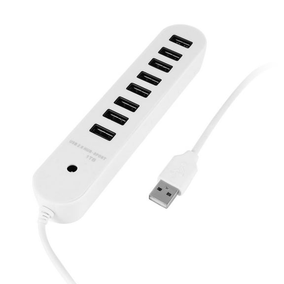 Unique Bargains PC Laptop 8 Ports USB 2.0 Hub Splitter Expander w 53cm USB Cable