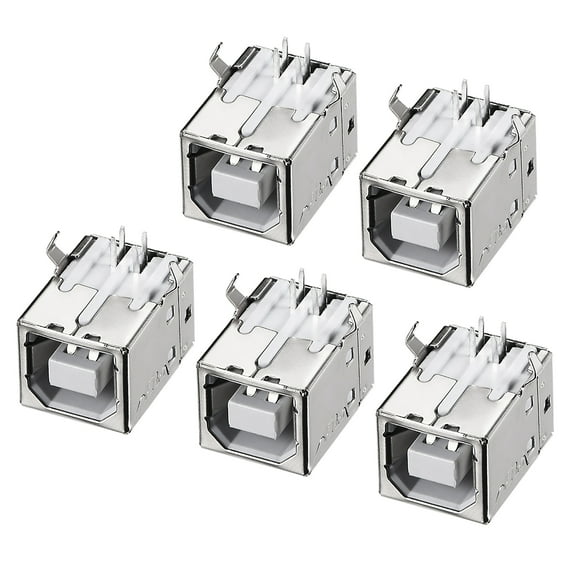 Unique Bargains PCB USB Connector Type-B Female Jack 90 Degree DIP Printer Port 5pcs